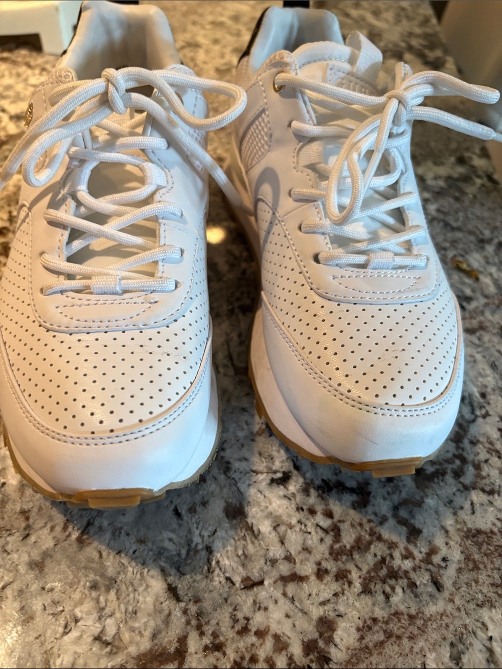 Guess Women’s White Sneakers with Gum Outsole